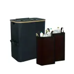 Colector selectiv pentru sticle Leziter, 2 compartimente, 140 L, negru