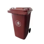 Container deșeuri Leziter 240L maro, HDPE cu roți și capac etanș EN-840