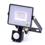 Proiector LED 10W cu senzor de mișcare, cip Samsung, IP65, 6000K, negru