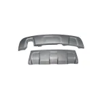 Set scut protecție ornament bară față/spate pentru Dacia Duster I 2010–2017, argintiu texturat