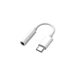Adaptor USB-C la jack 3.5 mm mama, cablu scurt, alb – audio pentru casti
