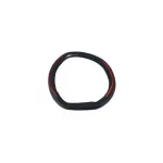 Husă volan sport din imitație piele, mărimea M 37–39 cm, negru cu cusătură roșie