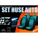 Set huse auto premium compatibile Dacia Logan III Confort 2020+, negru cu cusătură roșie