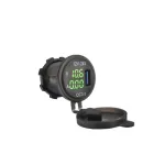 Mufă de bord încărcător auto USB QC3.0 cu voltmetru 12–24V DS2031