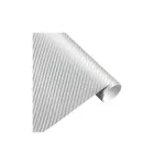 Folie carbon 3D argintie anti-bule, 1 m x 1,5 m, textură relief