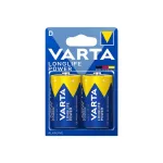 Set 2 baterii alcaline Varta Longlife Power LR20 (D) 1.5V, blister