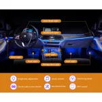 Set 18 lumini ambientale auto RGB 12V cu control prin aplicație BT