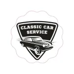 Abțibild „Classic Car Service” din autocolant Oracal, 19,5 cm (TAG 003/T4)