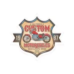 Abțibild „Custom Motorcycles” din Oracal, 15 cm, cod TAG 034/T2