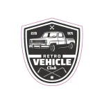 Abțibild auto Retro Vehicle Club din vinil ORACAL, 13 cm, TAG 012/T2