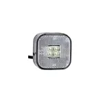 Lampă gabarit LED albă 62x62 mm, 12–36V, cu catadioptru, Fristom FT-027-B