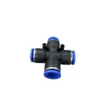 Racord tip cruce din plastic pentru furtun 6 mm, conectare rapidă