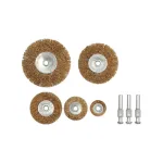 Set 5 perii circulare din sârmă de alamă pentru polizor, curățare metal (06990)