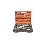 Trusă chei tubulare 108 piese cu clichete 1/4 și 1/2, valiză BK92498
