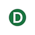 Autocolant autoadeziv litera D pentru camioane transport deseuri, 22 cm