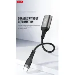 Cablu adaptor OTG USB 2.0 la USB-C, 480 Mbps, 15 cm, negru (XO NB201)