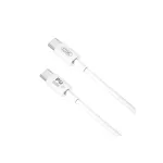 Cablu USB-C la USB-C 60W PD Quick Charge, transfer date, 2 m, alb (XO-Q190B)