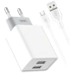 Încărcător rețea USB 2.4A cu 2 porturi și cablu Micro USB, XO-L65-NB103B