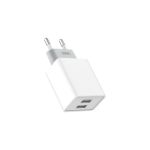 Încărcător priză USB 2.4A cu 2 porturi, alb, XO L65EU