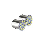 Set 2 becuri LED BA15S 24V, 9 SMD 1210, lumina alba rece, 180 lm