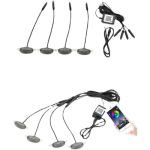 Set 4 lampi cu LED RGB grila masca control prin aplicatie telefon,diverse jocuri de lumini sau lumina continua. Cod: W14552-1-24V