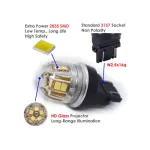 Set 2x bec LED 3157 P27/7W CANBUS, nonpolar, alb 320 lm, 12V (15 SMD 2835)