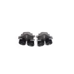 Set ornamente tobă negre inox 304 pentru Mercedes Clasa E W213 AMG (stânga/dreapta)