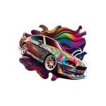 Abtibild mașină colorată din vinil ORACAL, 18x13 cm (TAG 068/T4)