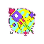 Abțibild rachetă colorată din ORACAL, 4.5x7 cm (TAG 076/T2)