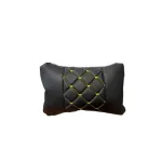 Set 2 perne tetiere auto universale pentru susținerea gâtului, negru cu cusături galbene