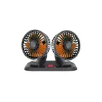 Ventilator auto dublu portabil cu alimentare USB 5V, capete reglabile 360° FS-1308