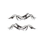 Abtibild decorativ „Munți” pentru auto și vitrină, negru/alb/reflectiv (J119)