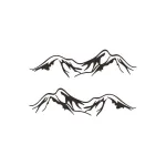 Abtibild decorativ „Munți” pentru auto și vitrină, negru/alb/reflectiv (J119)