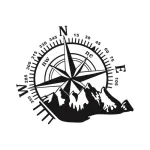 Abțibild auto Busolă 48 cm, decor rezistent pentru exterior și interior (ZNJ-48)