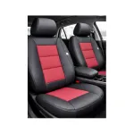 Set huse scaune auto universale premium, bancheta fractionata, negru-rosu