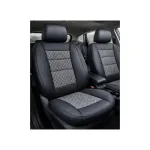 Set huse scaune auto universale premium, negru, cu bancheta spate fractionata