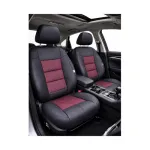 Set huse scaune auto universale premium, banchetă spate fracționată, negru/roșu