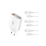 Încărcător priză 4x USB cu Quick Charge 3.0 și cablu Lightning, XO-L100A