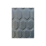 Material imitație piele pentru tapițerie, model hexagon negru cu cusătură gri – Y06NG