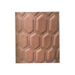 Material imitație piele maro, model hexagon perforat, cusătură gri – Y03MG