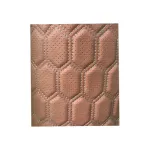 Material imitație piele maro, model hexagon perforat, cusătură gri – Y03MG