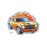 Abțibild decorativ cu mașină colorată, autocolant Oracal 15x9,5 cm