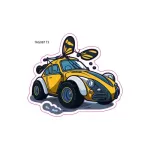 Abtibild auto „Mașină cu Fluture” din ORACAL, rezistent la intemperii, 15x9.5 cm