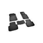 Covorașe auto cauciuc tip tăviță pentru Audi Q7 II (2015–2024), set 4 bucăți, negru