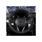 Husă volan auto M (37–38 cm) din imitație de piele, negru Diamond, FX96B