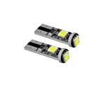 Set 2 becuri LED T10 W5W 12V 3x SMD 5050 CANBUS, lumină albă rece 6000K