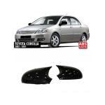 Capace oglindă tip Batman, negru lucios, Toyota Corolla E120 2002–2006 (fără semnalizare)