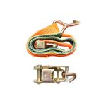 Chingă ancorare roată auto 2,5 m cu cârlige și clichet, 20 mm, portocalie