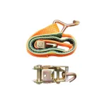 Chingă ancorare roată auto 2,5 m cu cârlige și clichet, 20 mm, portocalie