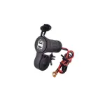 Mufă USB pentru motocicletă 3.1A cu adaptor, capac protecție și prindere ghidon